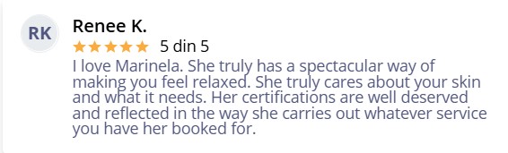 Captură ecran recenzie client — Marinela