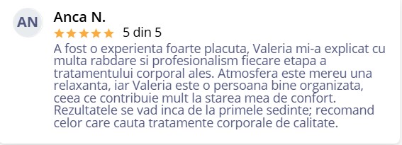 Captură ecran recenzie client — Valeria